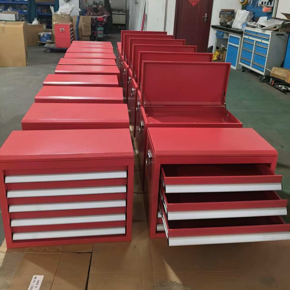 定制顶盖上掀工具柜加厚移动抽屉式储物柜工具车五金维修工具柜