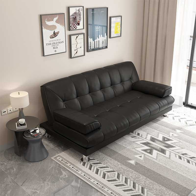 办公室午休接待三人位皮艺沙发小户型可折叠简易两用多功能沙发床