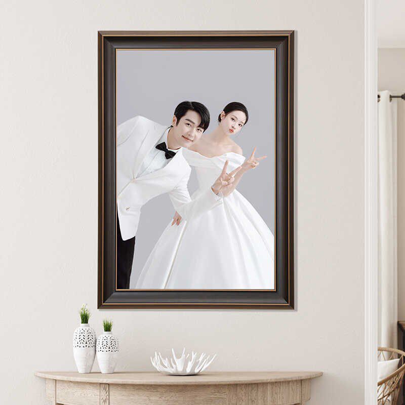 婚纱照婚洗挂墙定制放大结相照框相片全家福大尺寸打印油画布制作
