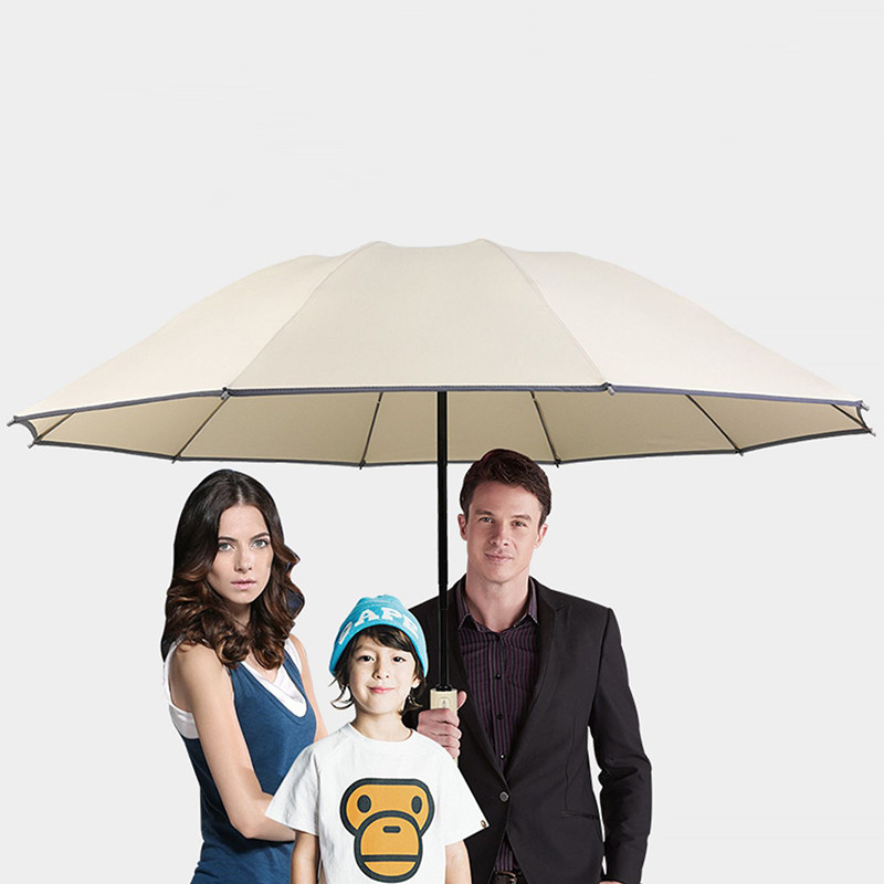 1载三折反向自动伞加厚加布防风抗雨安全反光边骨0车折叠加大雨伞