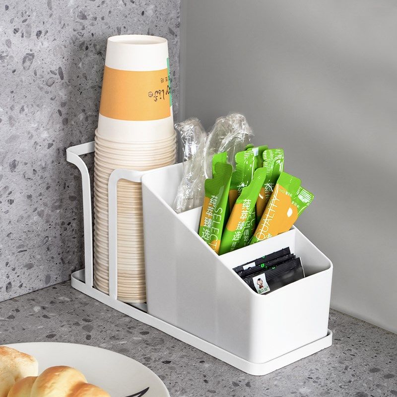 一次性杯子取杯器桌面纸杯架饮水机吸管纸杯放置架吧台咖啡置物架