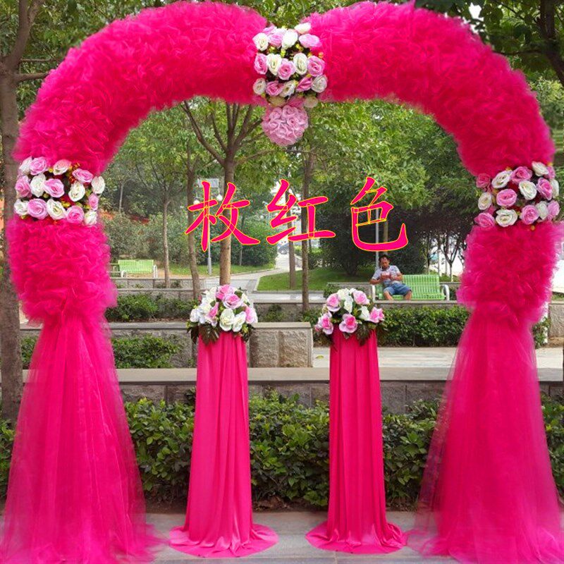 绢花拱门婚庆花门幸福门开业店庆活动拱门花拱门道具婚礼花门成品
