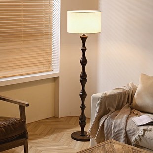 实木复古落地灯客厅中古风葫芦创意美式别墅卧室诧寂风氛围灯