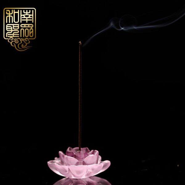 家用办公室内香薰创意摆件檀香炉塔香座古法琉璃粉色莲花线香插,家居饰品,香托/香盘/香座/香插,淘宝优惠券,粉丝福利购,淘宝优惠卷