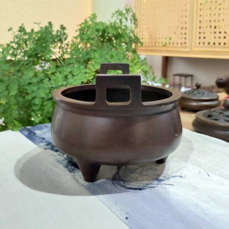新苏工方耳 收腹大供炉  青玉玩堂 落款（现货）