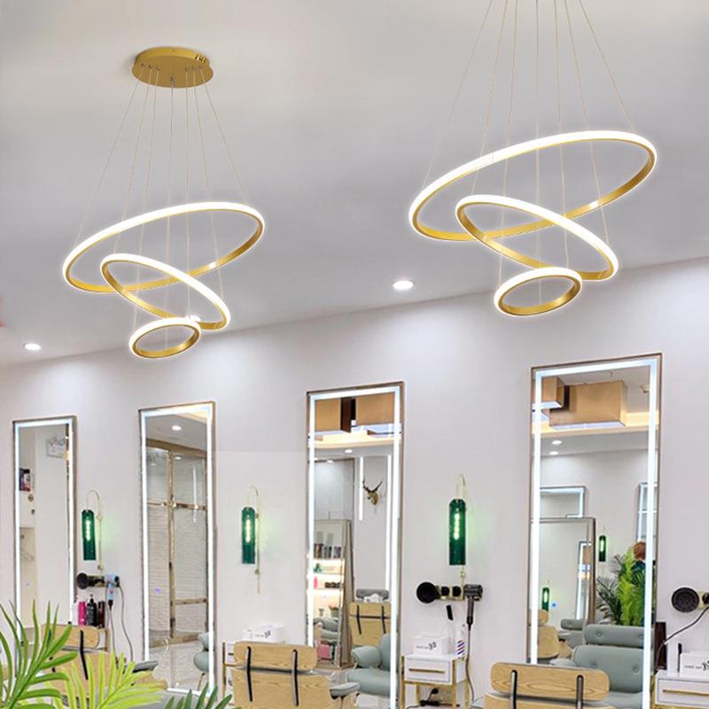 服装店灯吊灯女装创意个性店铺商用网红理发店美发圈圈圆环餐厅灯