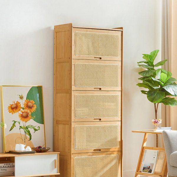 家用藤编储物柜客厅落地书柜多层亚克力陈列展示柜卧室收纳置物柜,住宅家具,家用陈列柜,淘宝优惠券,粉丝福利购,淘宝优惠卷