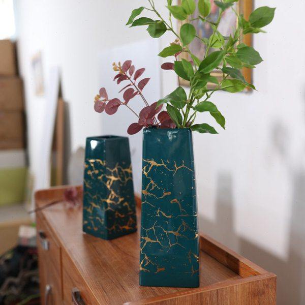 陶瓷简约现代客厅鲜花水培轻奢高档花器插花餐桌摆件描金欧式花瓶,家居饰品,花瓶,淘宝优惠券,粉丝福利购,淘宝优惠卷