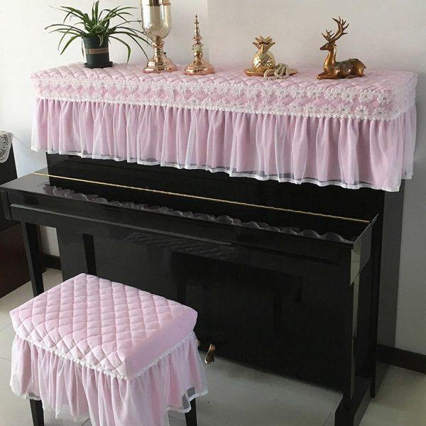好梦连连钢琴罩盖布防尘罩蕾丝公主风短绒轻奢全罩凳套两件套,居家布艺,钢琴罩,淘宝优惠券,粉丝福利购,淘宝优惠卷