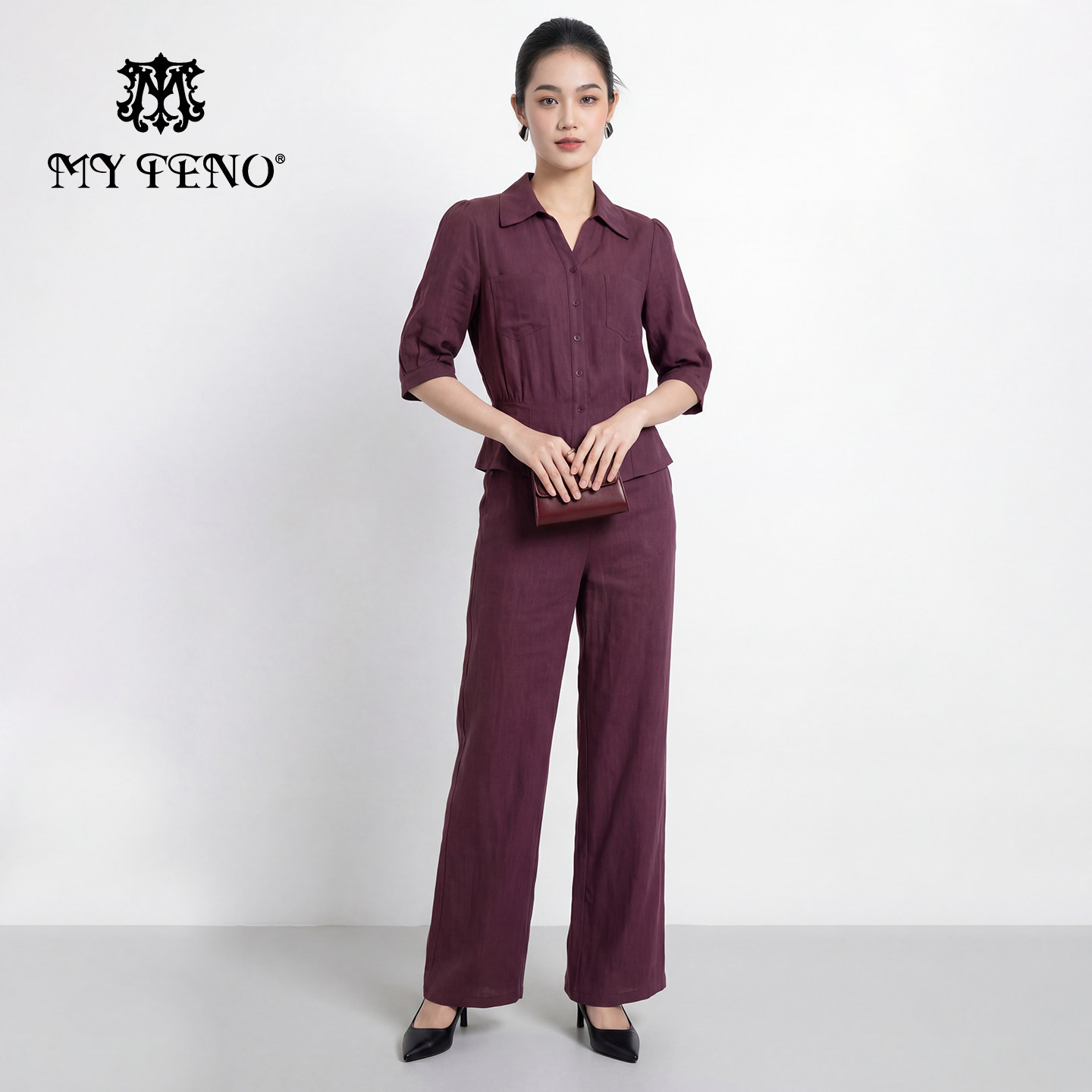 马天奴2026春季新款纯色收腰上衣+阔腿裤时尚套装两件套翻领衬衫,女装/女士精品,时尚套装,淘宝优惠券,粉丝福利购,淘宝优惠卷