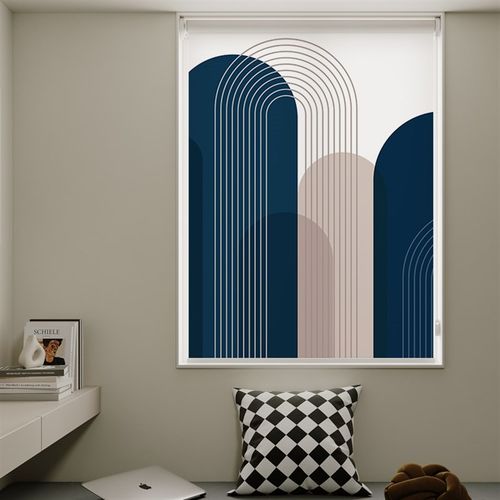 全遮光卷帘窗帘隔热免打孔安装卫生间手拉升降卷拉式防晒阳台遮阳