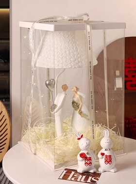 结婚礼物送新人闺蜜新娘装饰台灯订婚新婚结婚卧室床头长明灯摆件