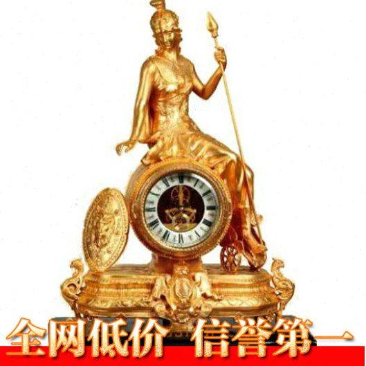 镀金电子机芯铸铜座钟|欧式古典钟|老式古董钟|仿复古上弦台钟|