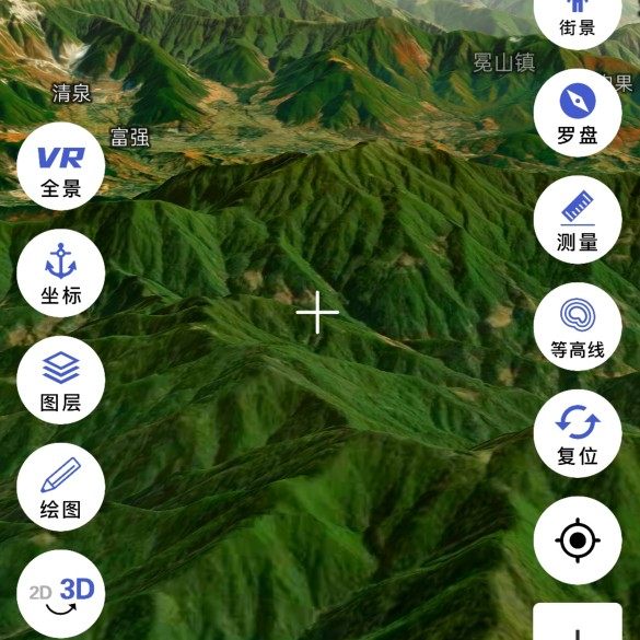 新3D高清卫星三维街景VR全景罗盘绘画等高线立体山脉长期使用