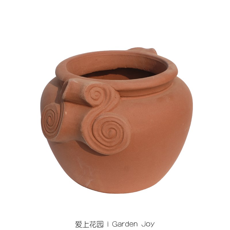 丨荷兰工厂 红陶粗陶花盆 花园 饰装件摆卷耳大肚坛