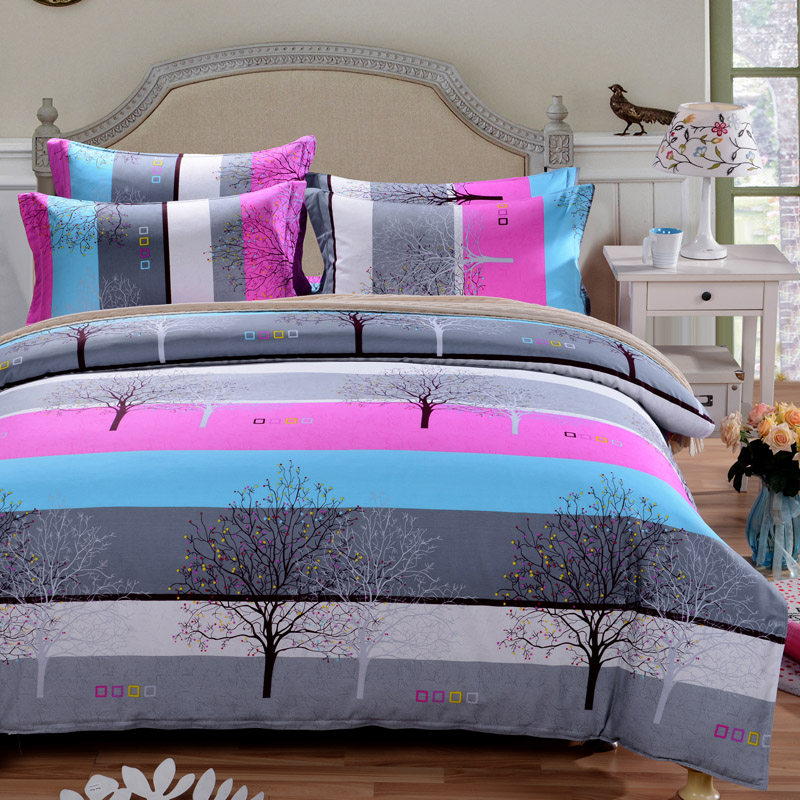 网红款四件套全棉纯棉斜纹简约北欧床单被套秋冬1.8m2米床上用品4