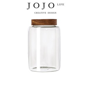 将唔 PD.Um.储物罐螺纹口玻璃密封罐木盖青梅荔枝