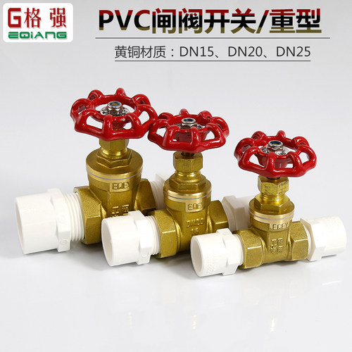 家用自来水PVC闸阀开关全铜4分6分1寸DN15 20 25管道水表开关阀门