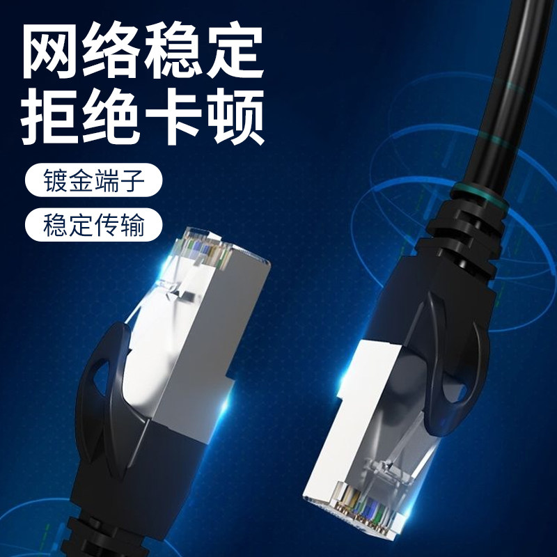 高速千兆六类网线带水晶头家用路由器网络宽带成品可室内外连接线