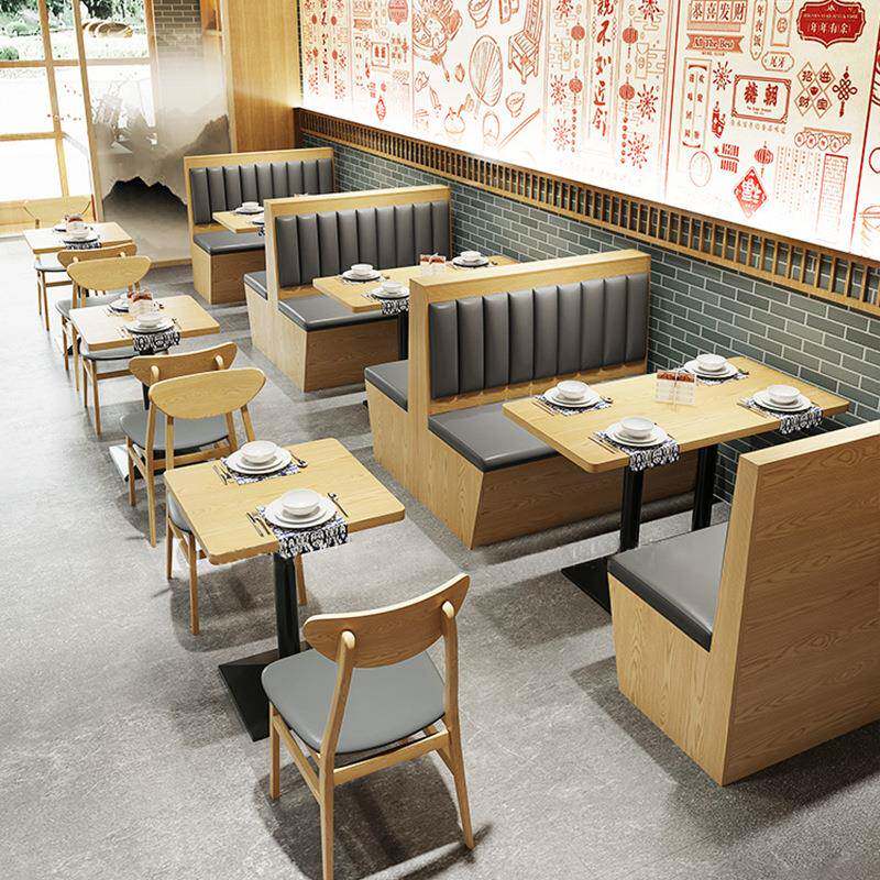 商用日式主题餐厅椅子奶茶店咖啡厅卡座沙发餐桌饭店餐馆桌椅组合