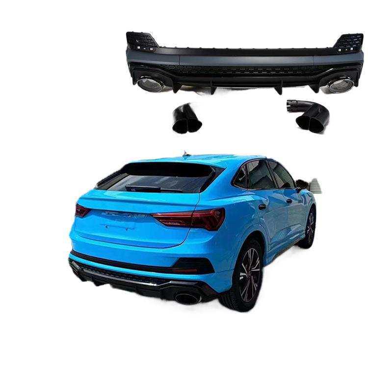 适用于奥迪Q3后尾唇改装RSQ3轿跑两出蜂窝后唇Q3SPORT BACK款专用