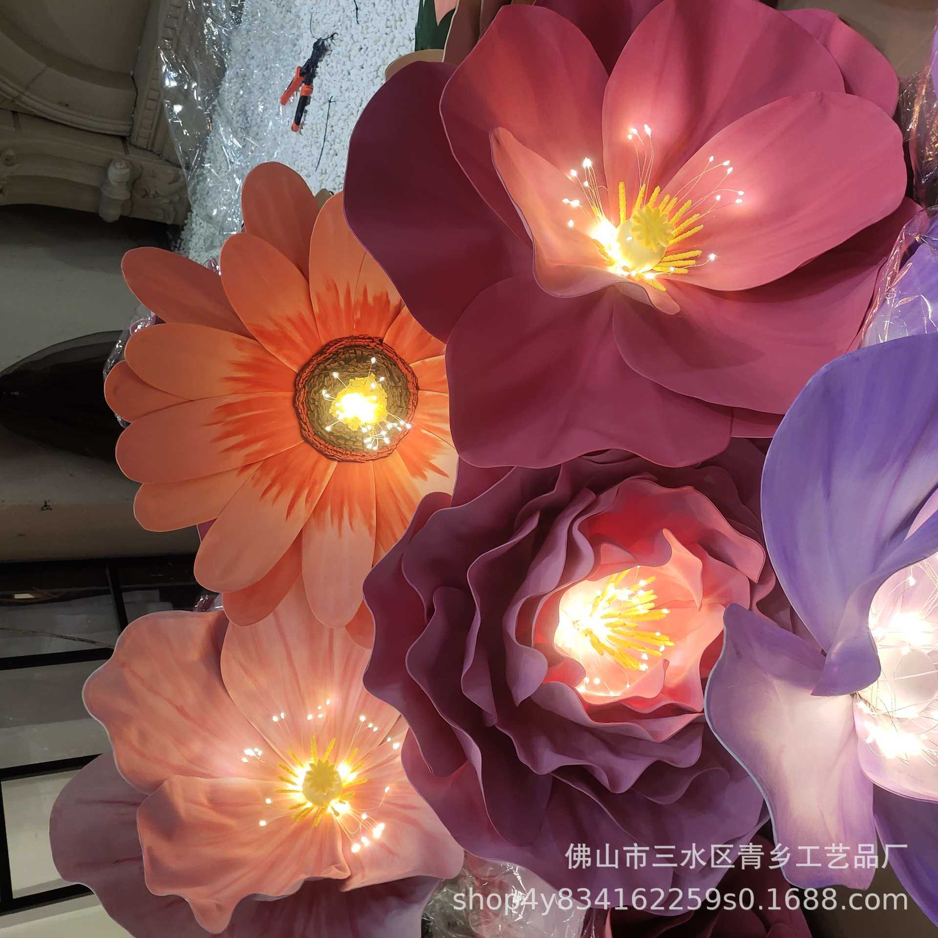 婚庆婚礼铁艺发光路引灯t台舞台场景背景花瓣摆件布置现场牡丹花