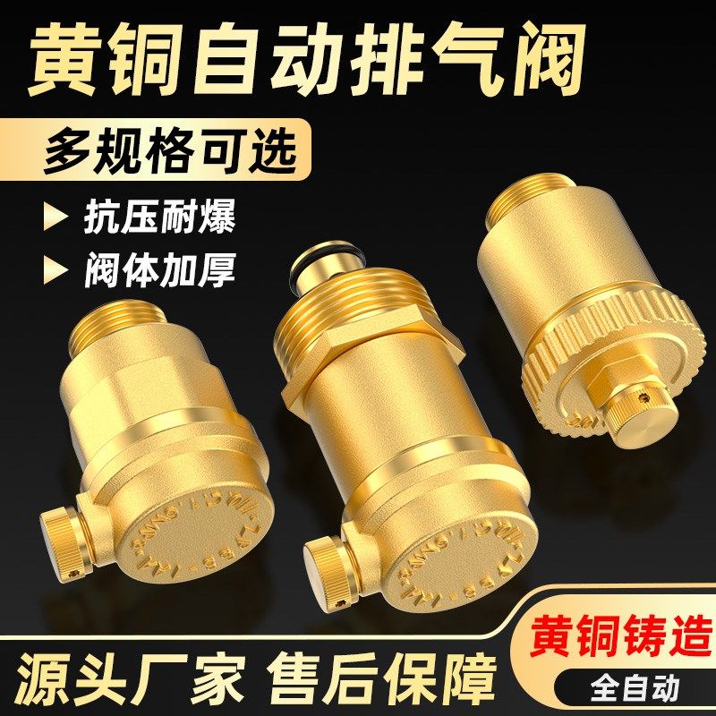 黄铜自动排气阀DN15/20/25家用管道锅炉自动安全放气止回阀4分6分图片