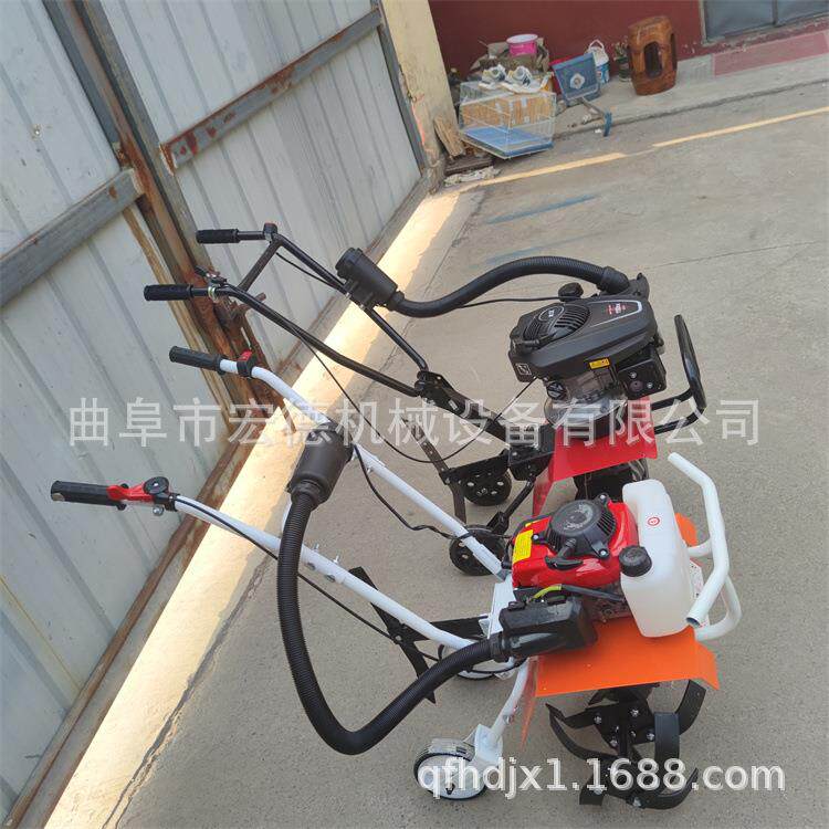 四冲程微型松土除草机家用手推翻地机 菜园小型翻土机