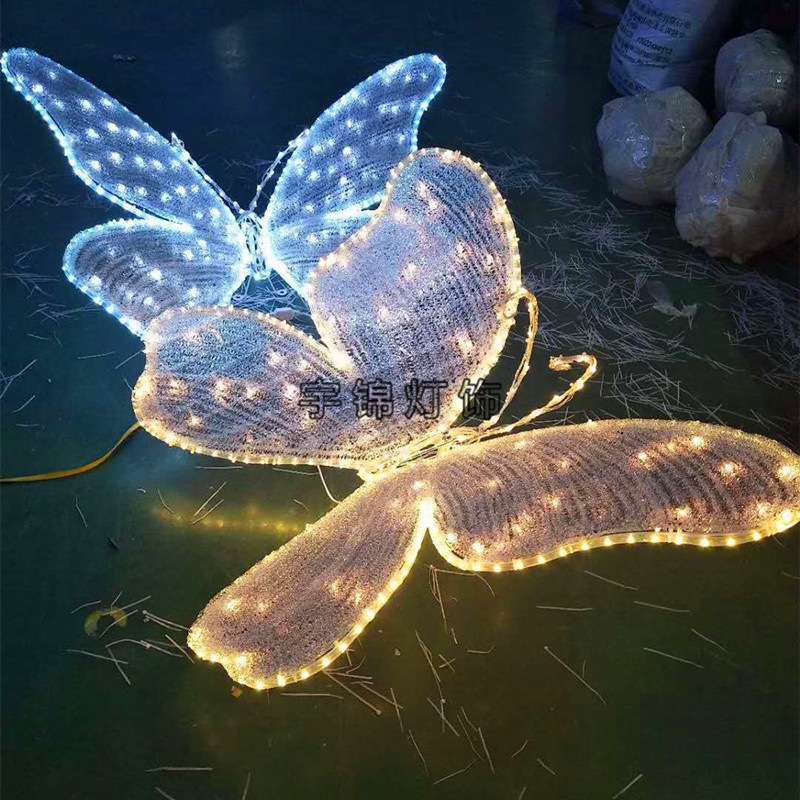 滴胶蝴蝶造型摆件LED造型灯光节商场美陈展品道具景观灯动物摆件