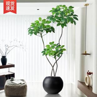 仿真绿植室内盆栽大叶伞客厅大型落地装饰摆件高端轻奢仿生假植物