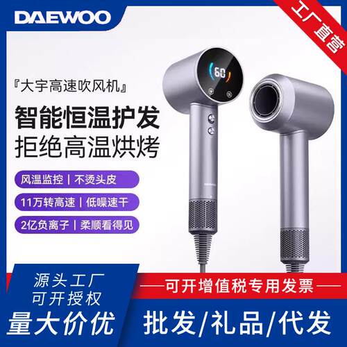 大宇温感高速吹风机HD04护发2亿负离子大风力低噪音速干电吹风筒