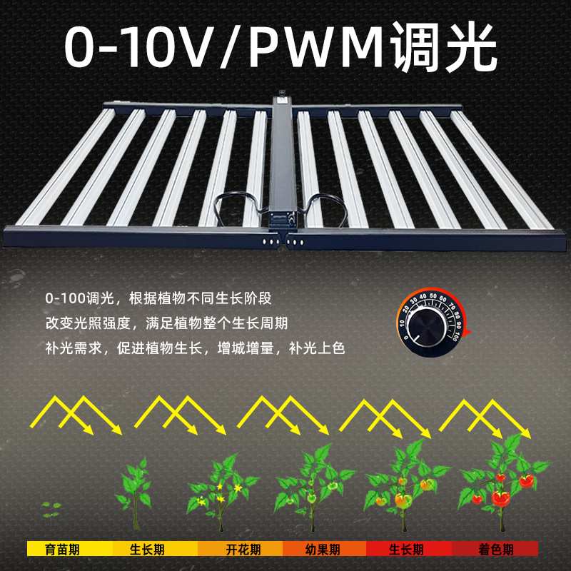 1200W植物灯全光谱仿太阳光照足瓦1.8米12bar育苗开花结果生长灯