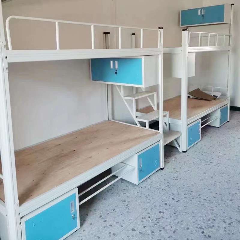 高低床工地工人上下铺铁床加厚铁艺床厂家员工宿舍双层铁架床学生