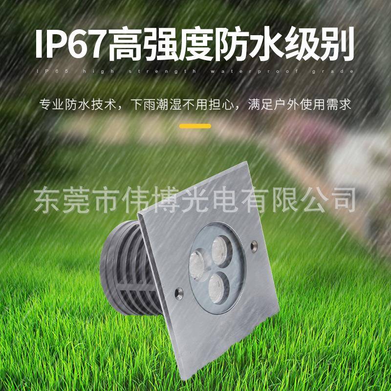 广场公园装饰嵌入式方形埋地灯户外防水地埋灯路灯亮化LED草坪灯