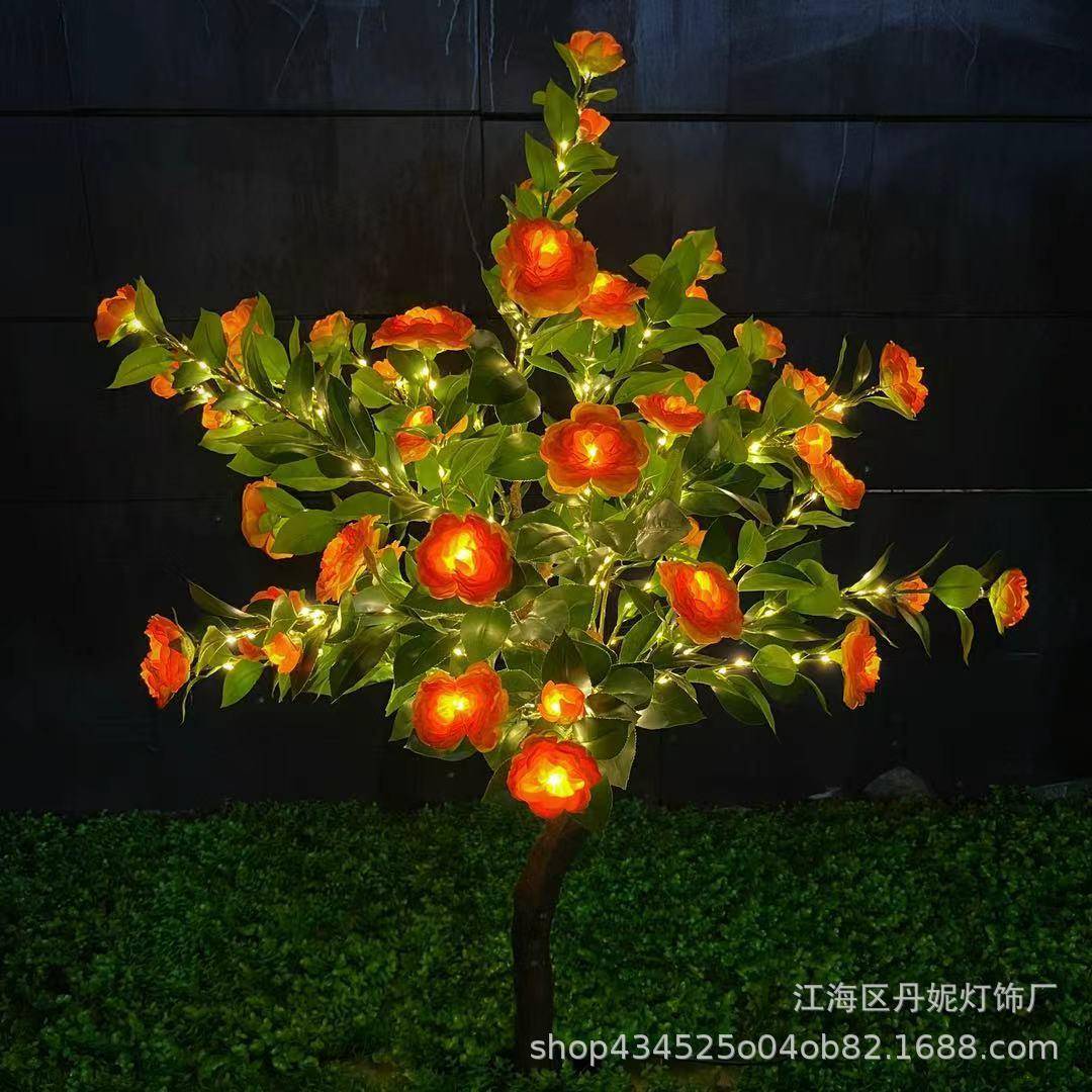 LED仿真发光玫瑰花树桃树景观灯公园广场商场亮化圣诞装饰造型灯
