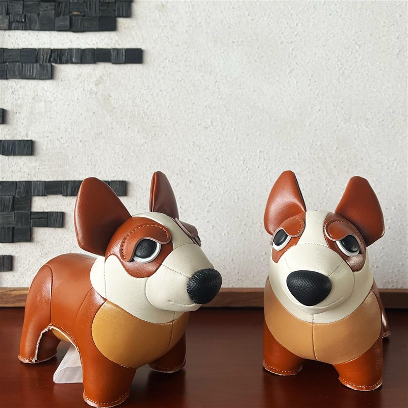 物宠生列 柯基犬手工皮质暖居系日礼萌儿童公仔装饰摆件