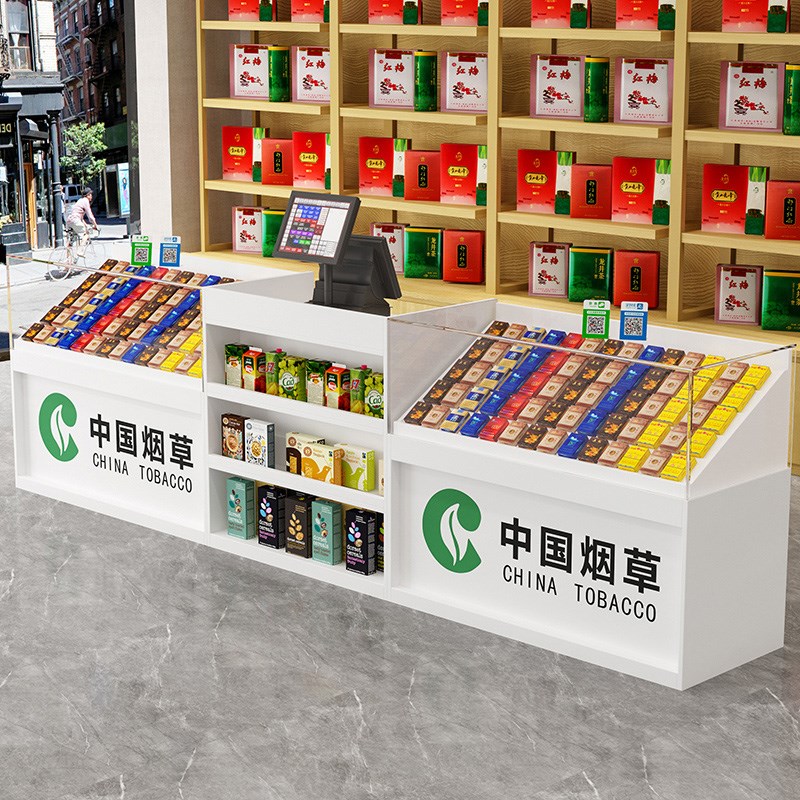展示架便利店小卖部转角组烟店酒合展示架烟酒店烟架带收银台烟柜