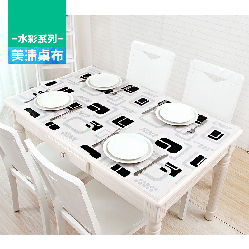 PVC桌布防水防烫防油加厚塑料台布田园风茶几餐桌垫印花软玻璃