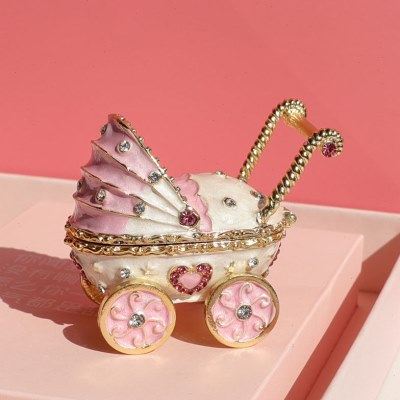 婴儿车耳钉首饰盒家居摆件金属婴儿推车合金桌面乳牙首饰盒盒礼品,饰品/流行首饰/时尚饰品新,首饰盒,淘宝优惠券,粉丝福利购,淘宝优惠卷
