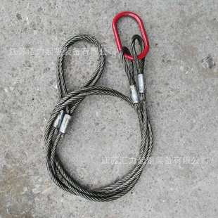 镀锌钢丝绳吊具16mm*4米 压制钢丝绳索具14mm*4m 组合钢丝绳套