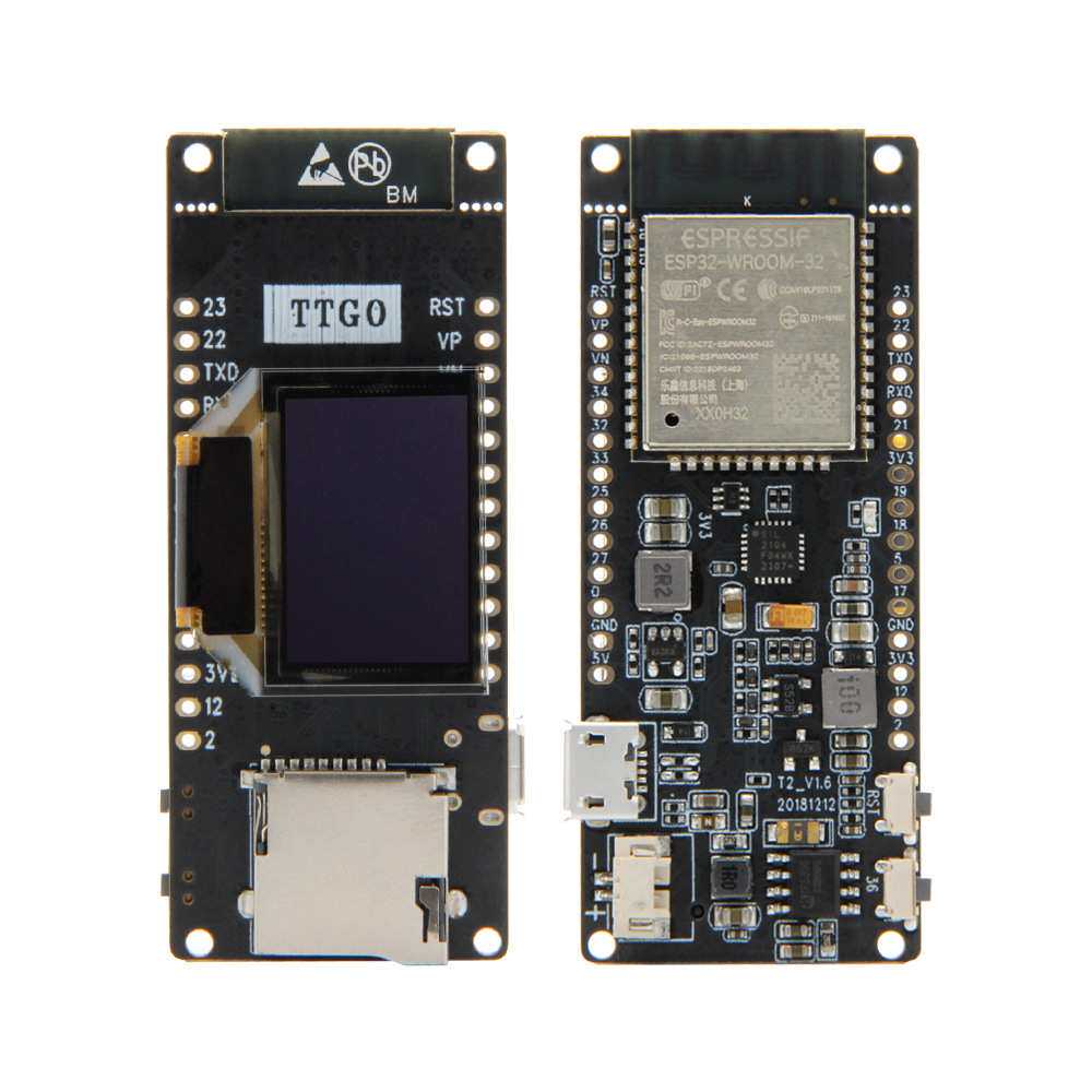 TTGO T2 V1.6 ESP32 0.95英寸OLED SD卡WiFi +蓝牙模块