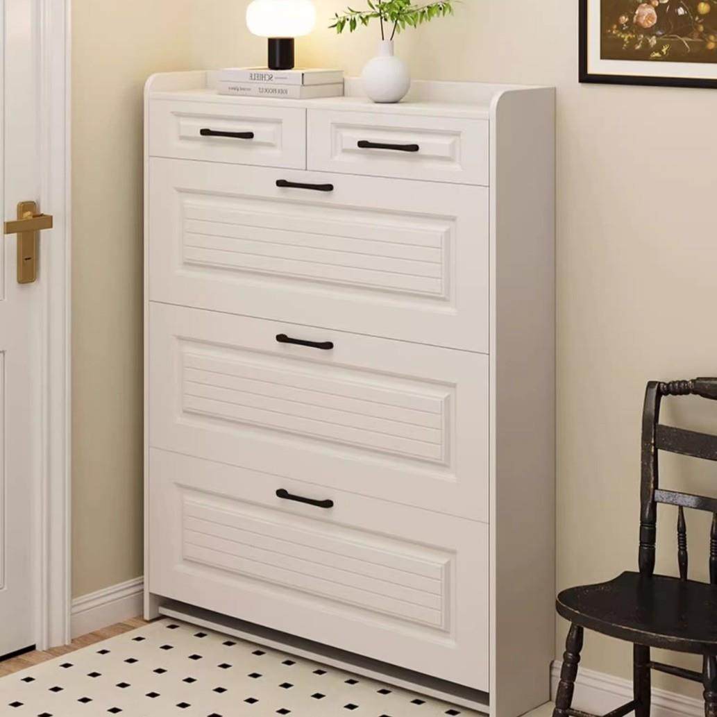 实木鞋柜带抽屉家用门口新款超薄翻斗鞋柜极窄入户楼道外收纳神器