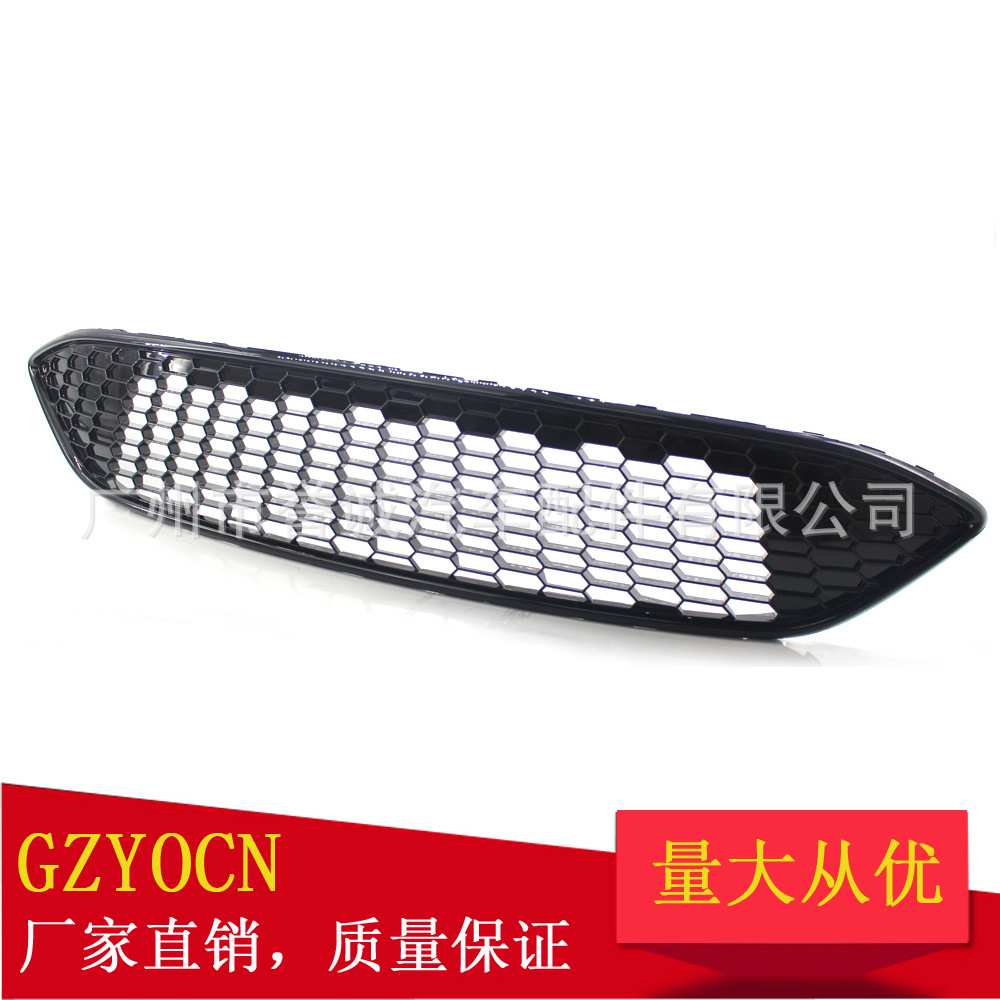 适用于福特福克斯15-17年汽车改装亮黑中网蜂窝格栅进气中网