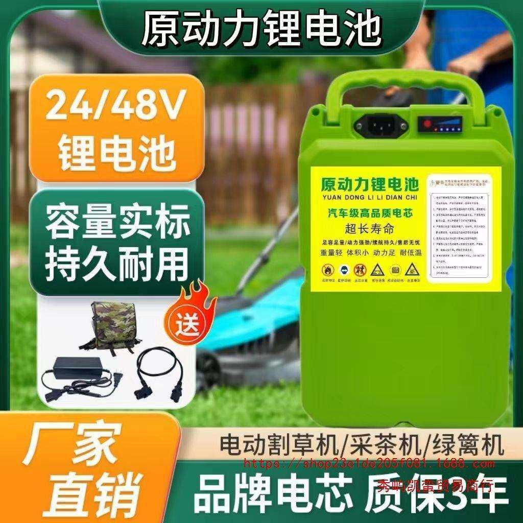 24V48V背负式锂电池电动割草机农用采茶机绿篱机园林抽水泵大容量