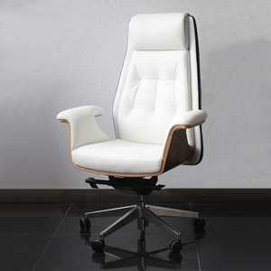 好环境家具 白色老板椅 女士大班椅 时尚家用电脑椅 休闲真皮椅子