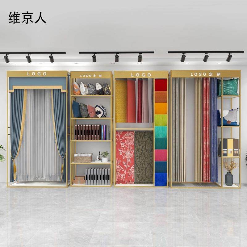 窗帘店家纺面料布艺吊卡展示架样品版本册陈列货架移动移动展示架