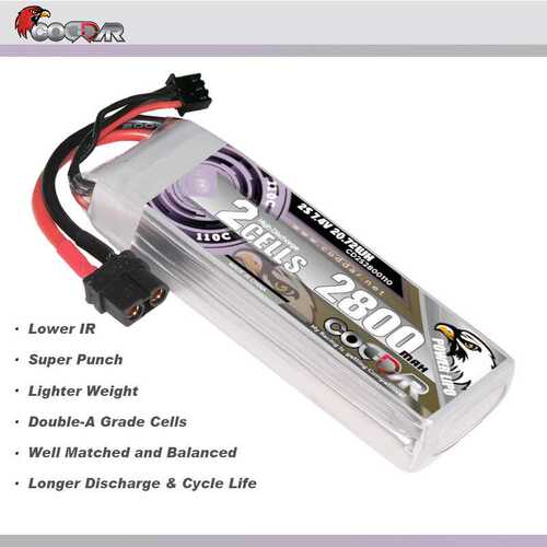 鹰氪CODDAR 2800MAH 2S 7.4V 110C航模固定翼 RC车模船模锂电池