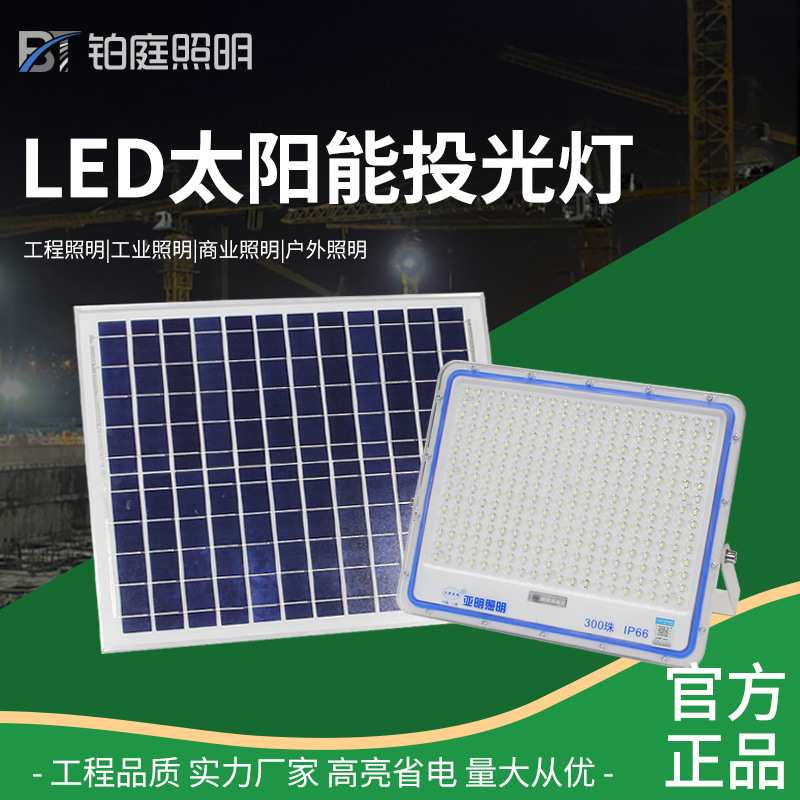 亚明照明太阳能LED投光灯户外防水庭院灯吊灯农村室外太阳能路灯