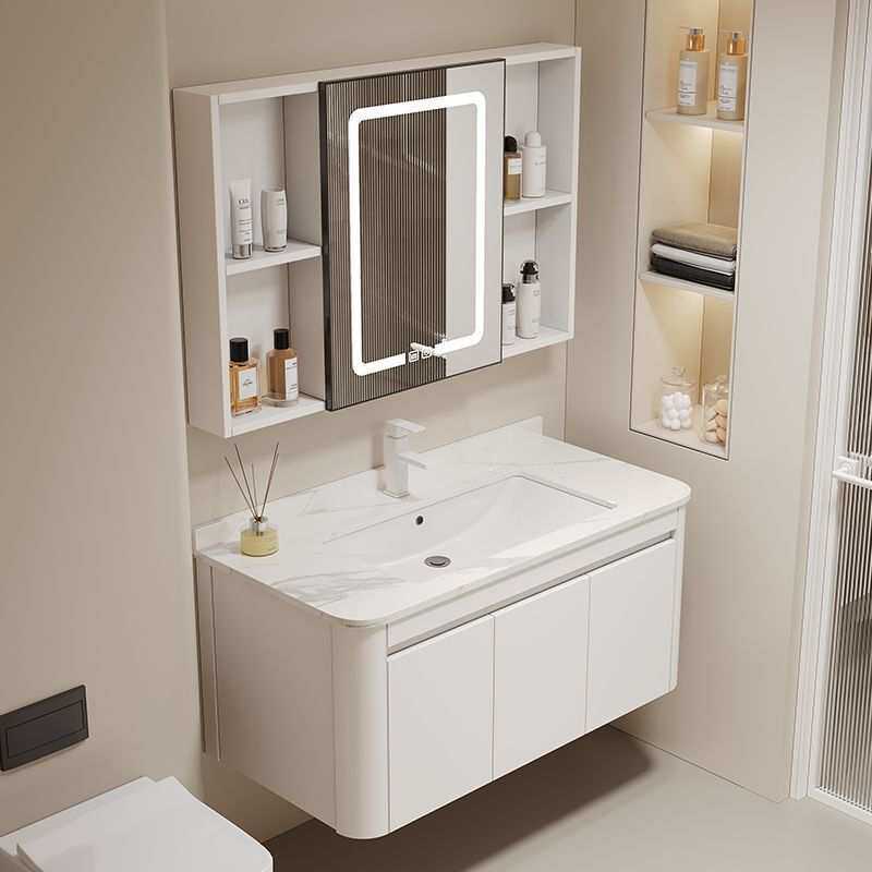 新款热销蜂窝洗脸盆加厚太空铝浴室柜组合陶瓷一体洗漱台洗脸盆柜