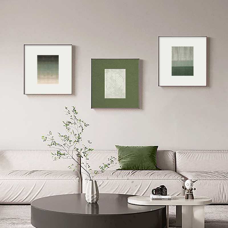 现代简约绿色抽象装饰画客厅挂画艺术墙画餐厅壁画三联沙发背景画,3C数码配件,摄像机配件,淘宝优惠券,粉丝福利购,淘宝优惠卷